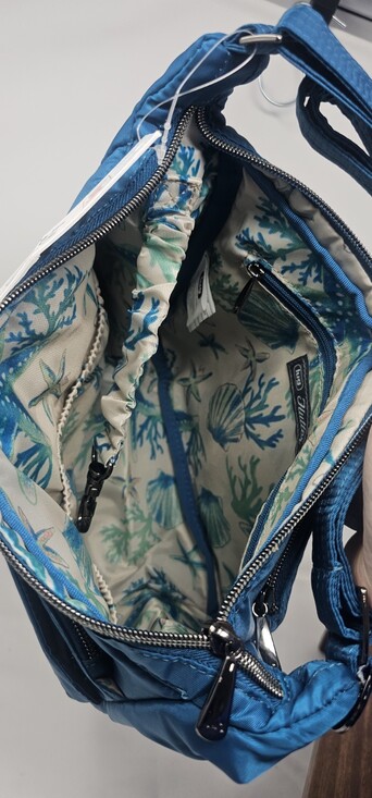 NWT Lug Flutter SE Crossbody Bag Ocean Blue RFID Water Bottle Holder - Picture 3 of 9